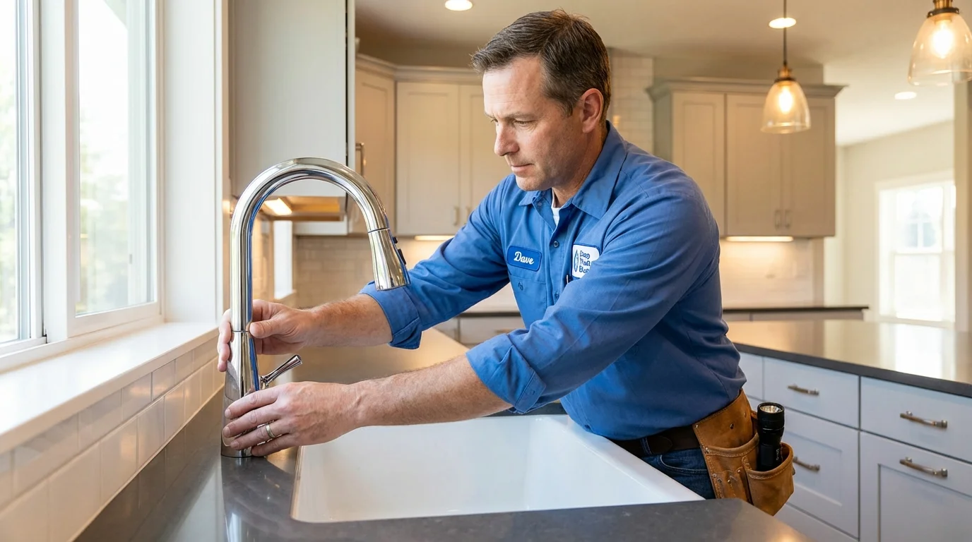 Kitchen faucet installation by Johns Plumbing LLC in Chauncey