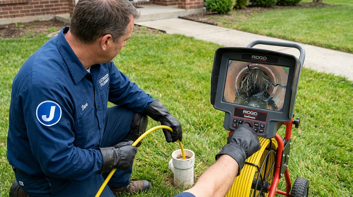 Sewer camera inspection being performed by Johns Plumbing LLC in Chauncey